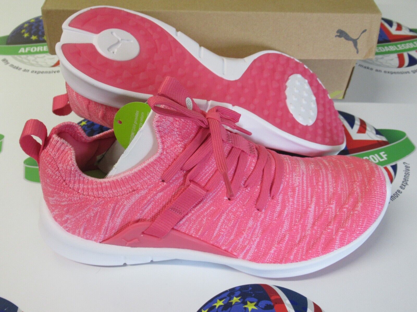 puma ladies laguna fusion knit golf shoes sunset pink white uk size 6. Aforedablegolf