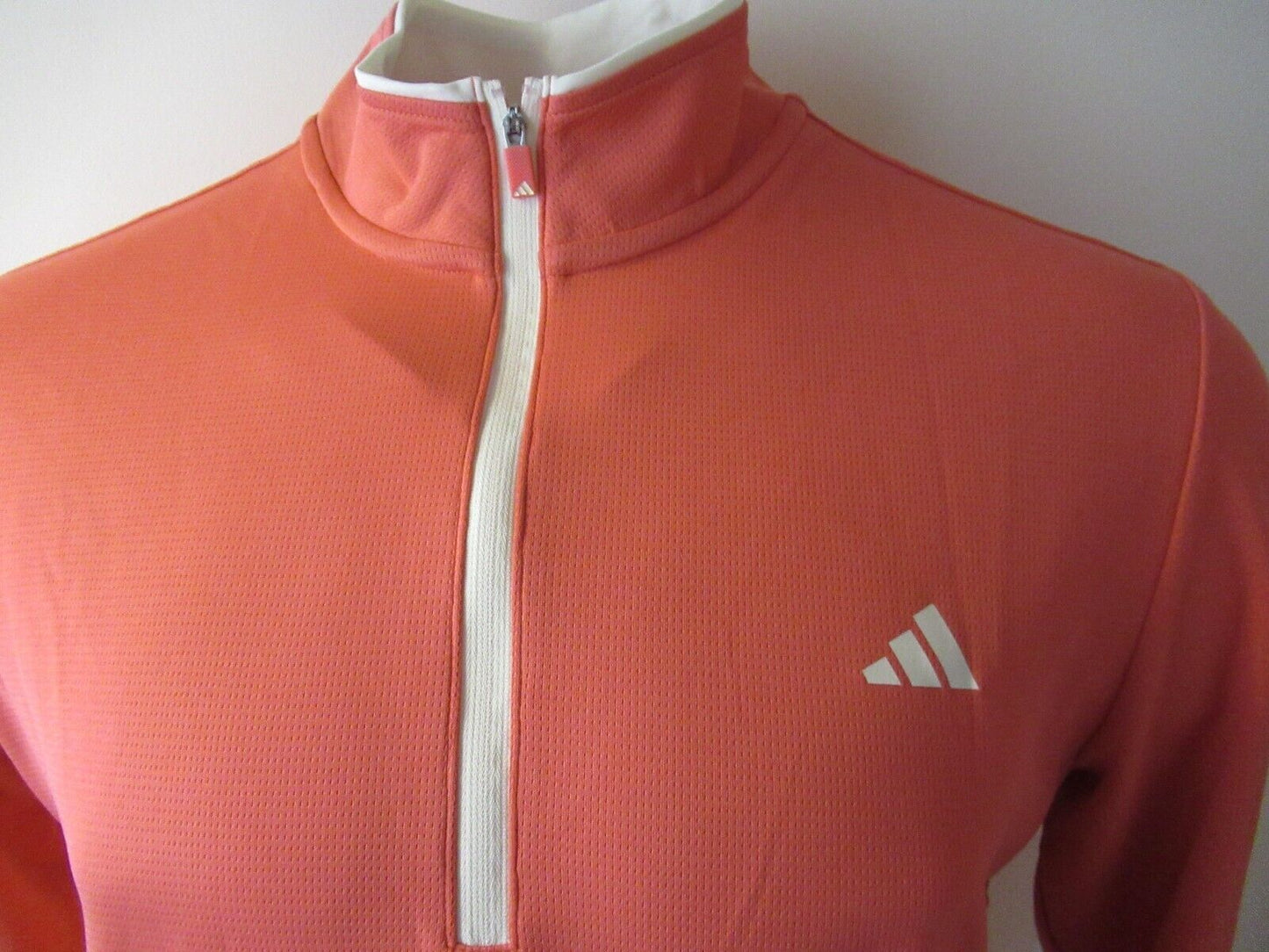 adidas core lightweight 1/4 zip sweater preloved scarlet uk size medium