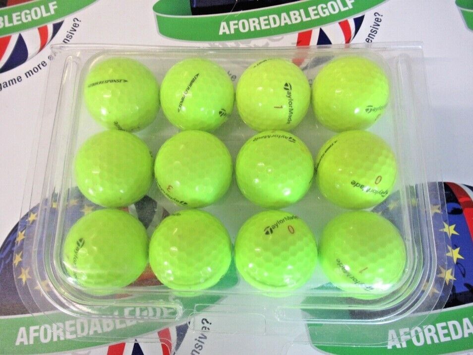 12 taylormade tour response optic yellow golf balls pearl/pearl 1 grade