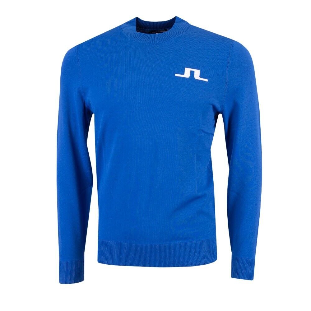 j.lindeberg gus estate blue knitted sweater viscose/nylon uk size xl