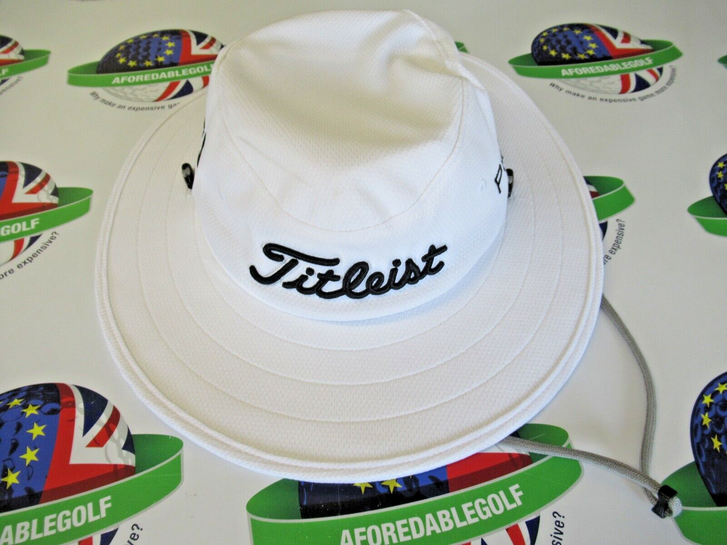 titleist tour aussie hat white blocks thew sun upf 50+ one size fits all