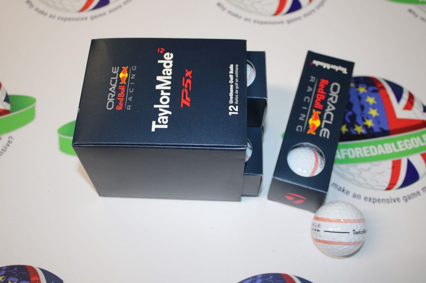 new 12 taylormade limited edition tp5 x pix oracle red bull racing golf balls