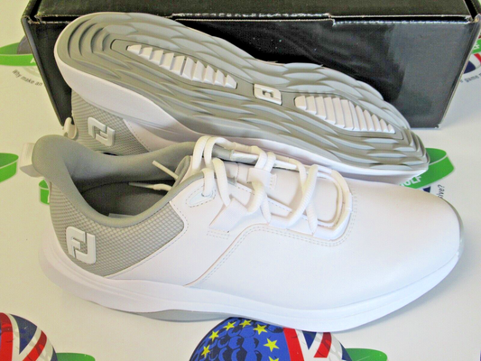 footjoy prolite waterproof golf shoes white/grey uk size 8.5 medium 56924k