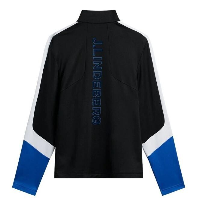 j.lindeberg carl 1/2 zip mid layer black/blue/white uk size xl