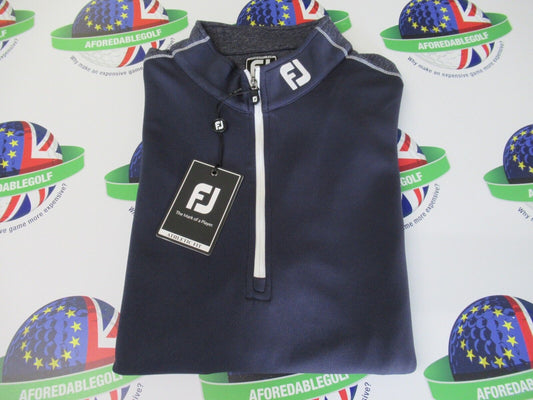 footjoy tonal heather chill out 1/2 zip pullover navy heather small