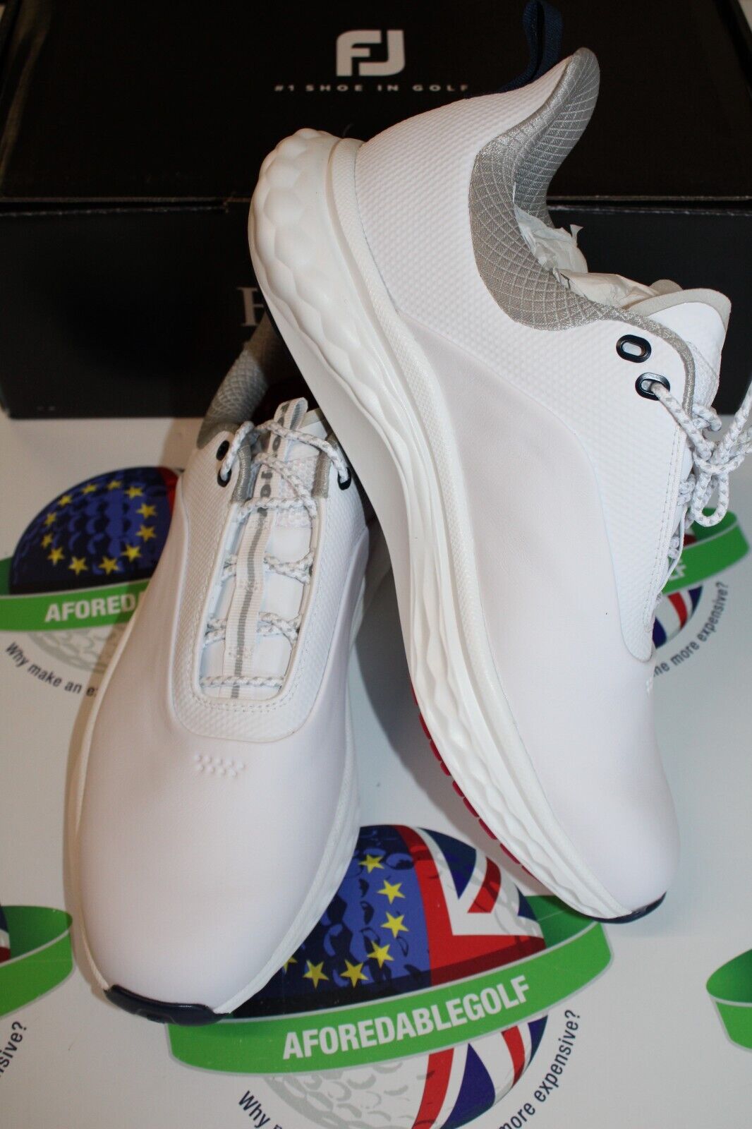 footjoy quantum waterproof golf shoes white uk size 8.5 medium 56981k