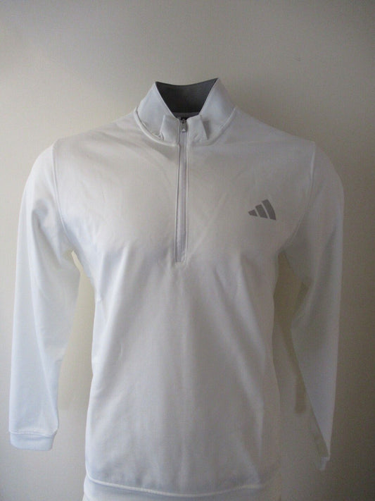 adidas golf elevated 1/4 zip sweater white uk size medium