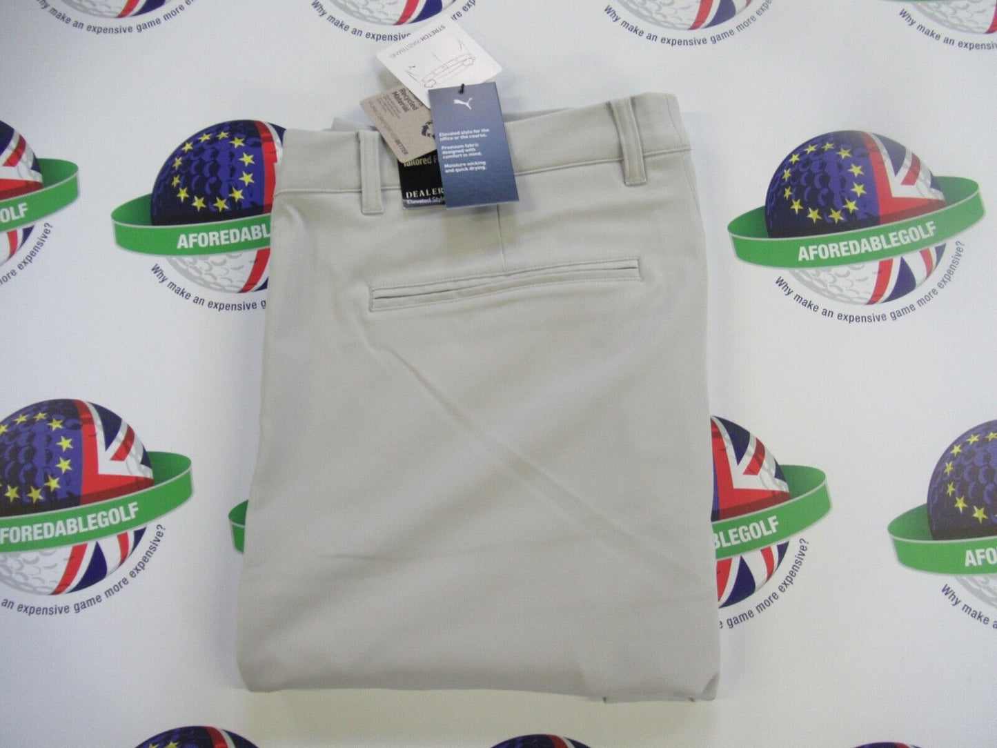 puma dealer tailored golf trousers ash grey waist 36" x leg 34"