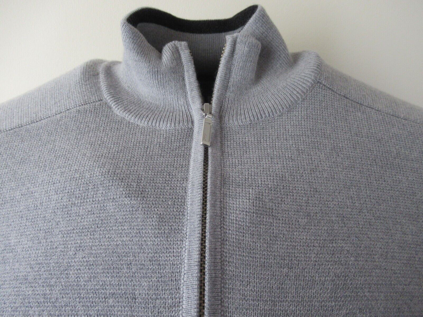 galvin green chester 100% merino wool 1/2 zip sweater grey melange uk size small