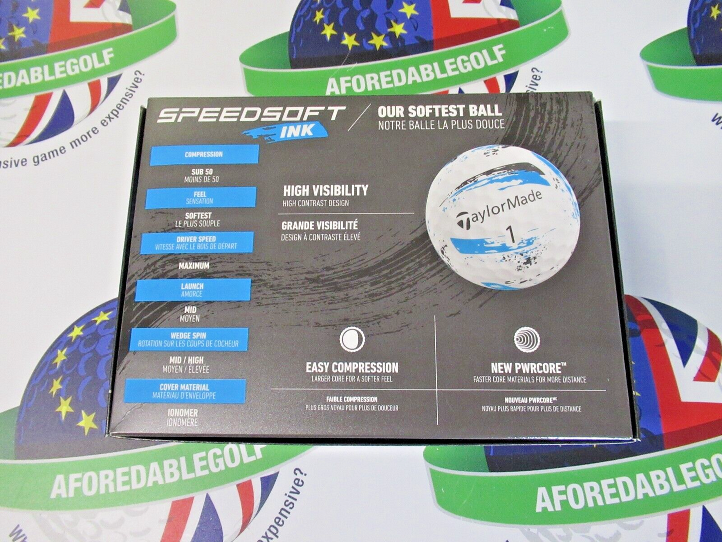 new 1 dozen taylormade speed soft ink blue golf balls