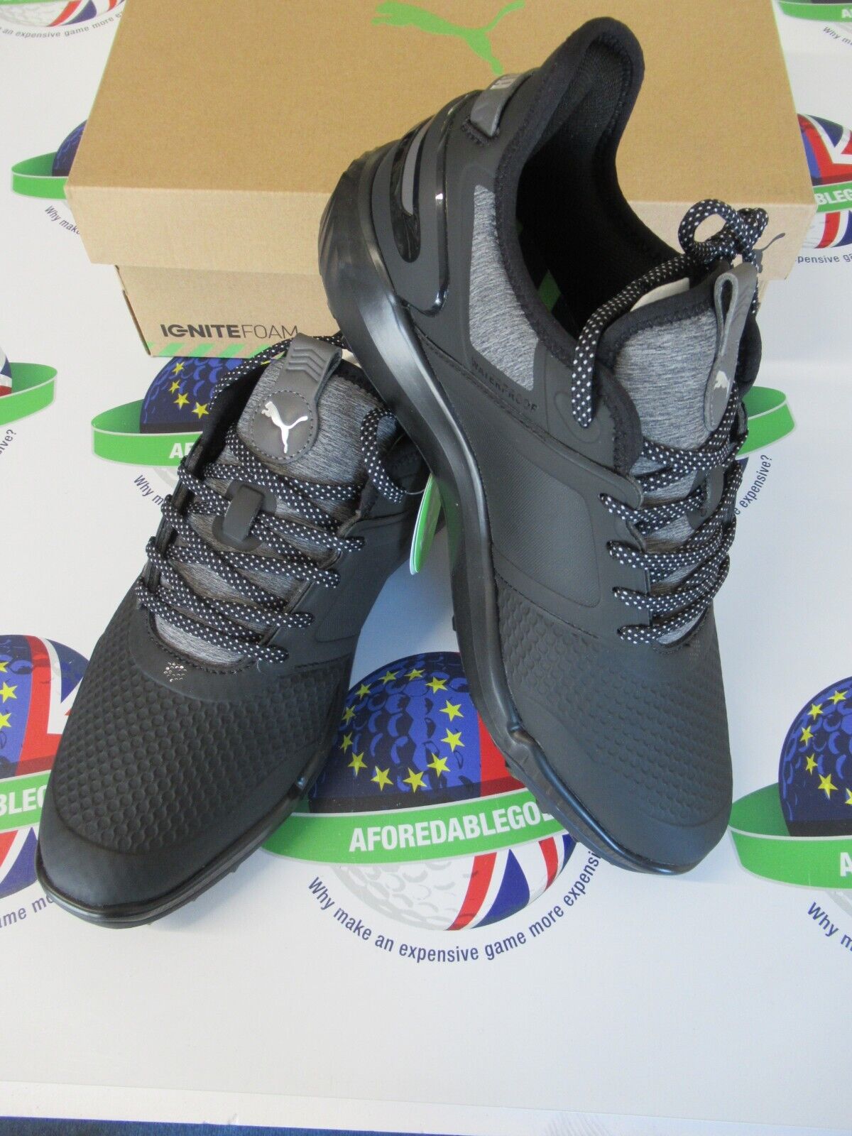 puma ignite elevate golf shoes puma black/cool dark grey uk size 8.5