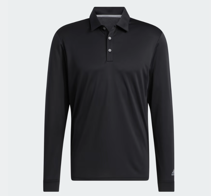 adidas golf upf long sleeve polo shirt black uk size medium