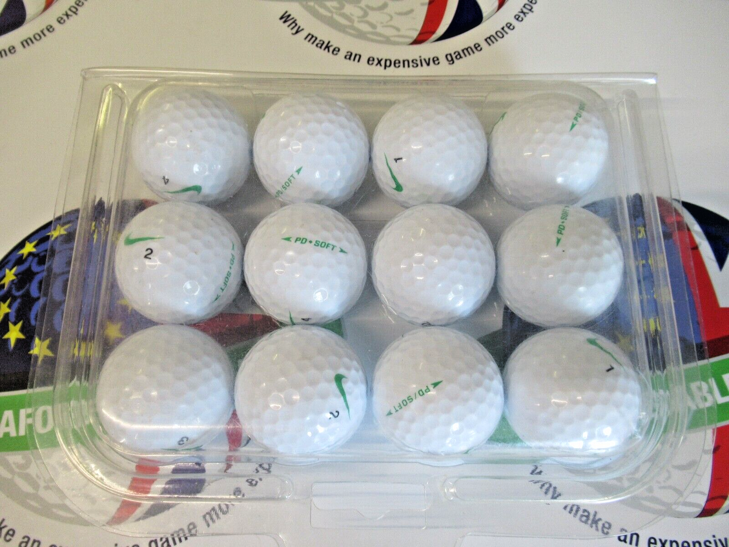 12 nike pd soft green tick golf balls pearl/pearl 1 grade