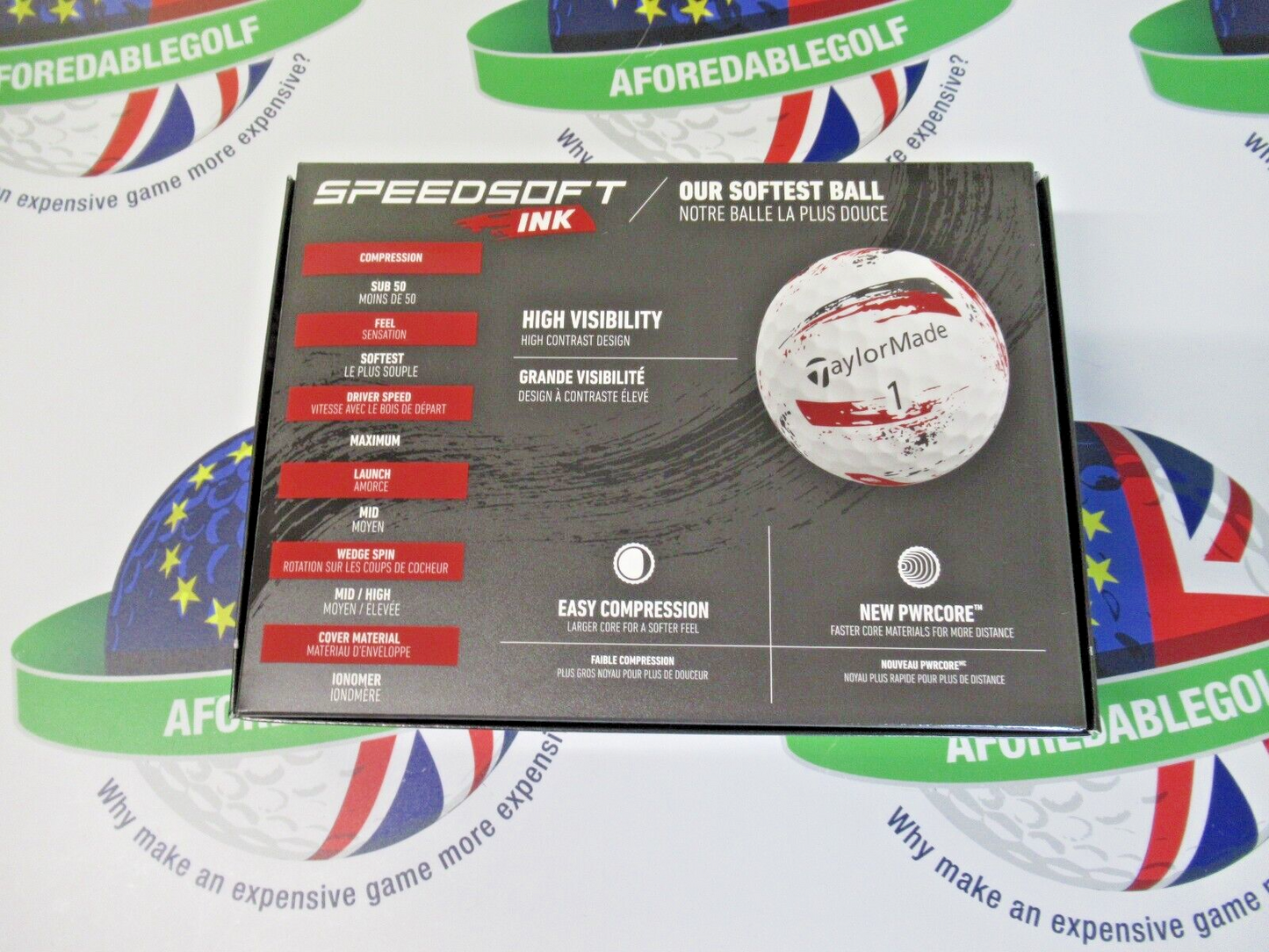 new 1 dozen taylormade speed soft ink red golf balls