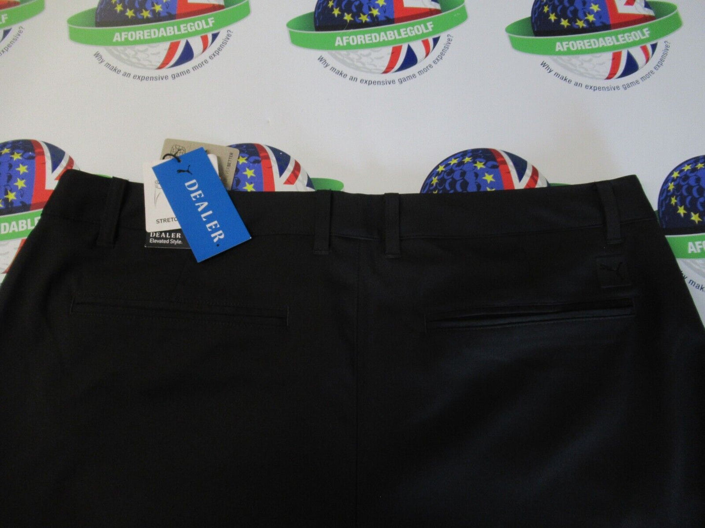 puma dealer tailored golf trousers puma black waist 34" x leg 30"