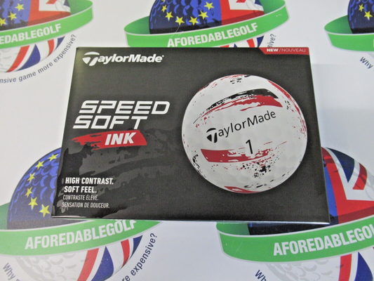 new 1 dozen taylormade speed soft ink red golf balls