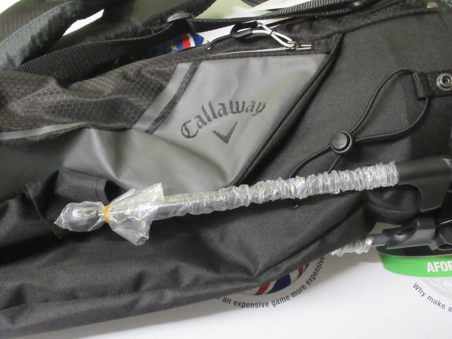 new callaway golf carry + double strap pencil/sunday bag charcoal/black