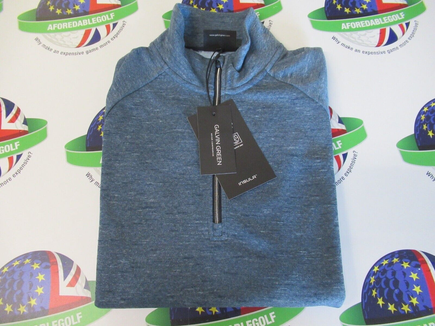 galvin green ladies diora 1/2 zip insula pullover blue melange uk size small