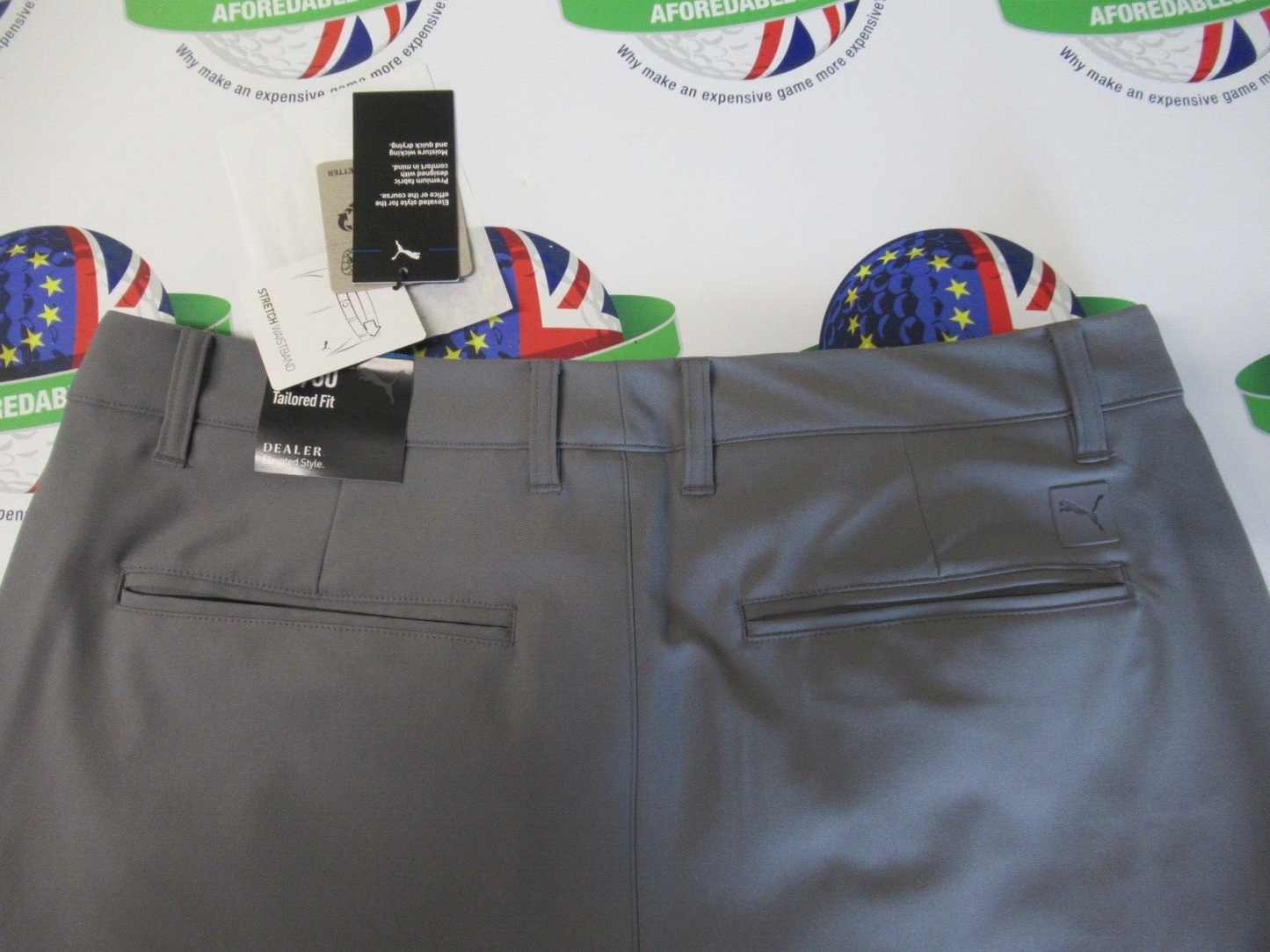 puma dealer tailored golf trousers slate sky waist 34" x leg 30"