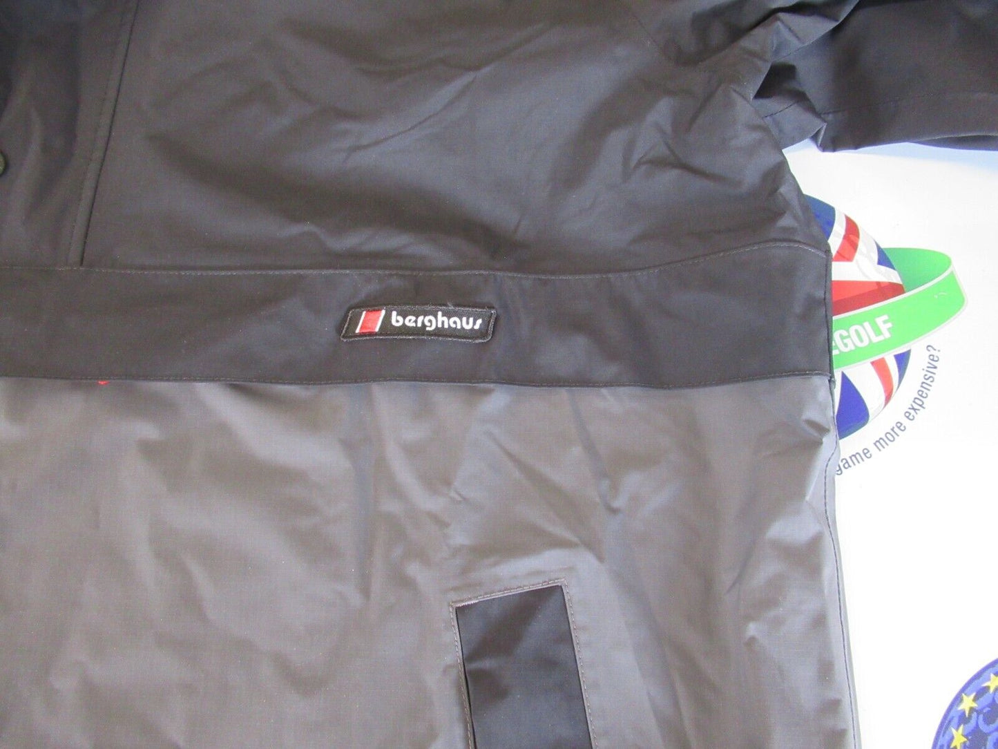 berghaus ski smock 86 shell half zip waterproof jacket black/grey uk size xl