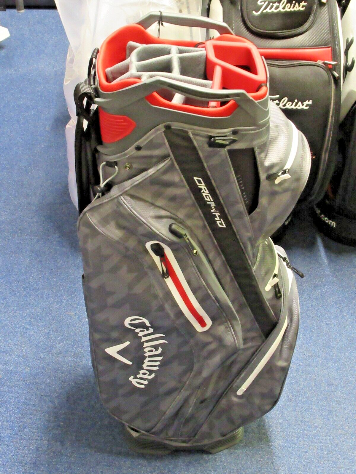 new callaway golf org 14 way hyper dry waterproof cart bag charcoal houndstooth