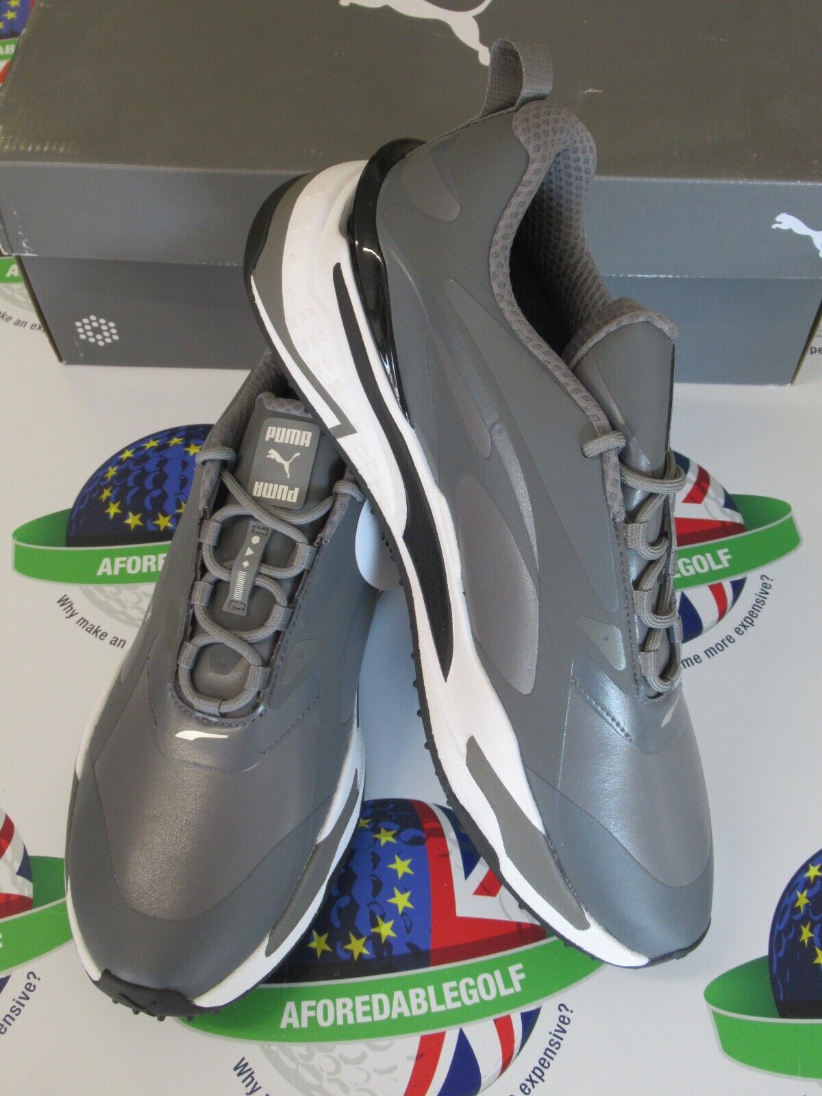 puma gs-fast golf shoes quiet shade/puma black uk size 9.5