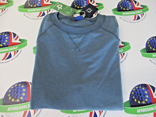 footjoy eu dri release french terry crew neck sweater heather ink uk size xxl