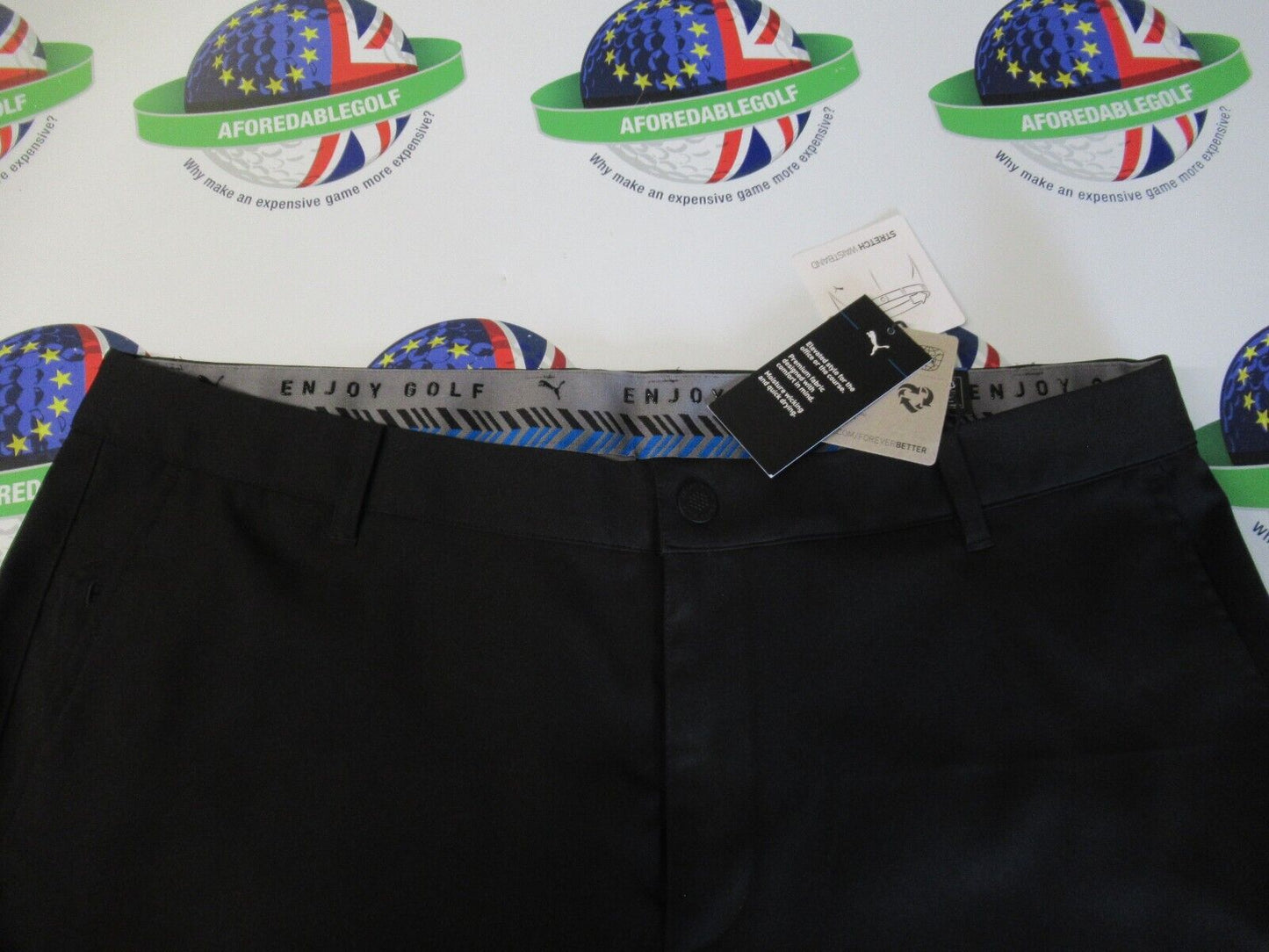 puma dealer tailored golf trousers puma black waist 38" x leg 32"