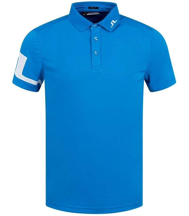 j.lindeberg heath regular fit polo shirt brilliant blue uk size xl