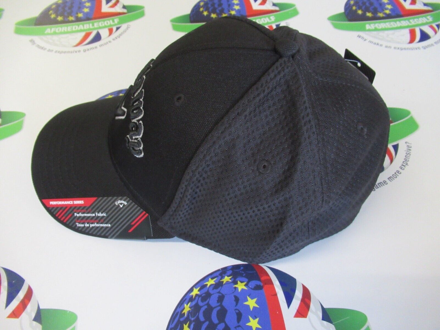 callaway golf mesh fitted black/grey golf cap size large/xl