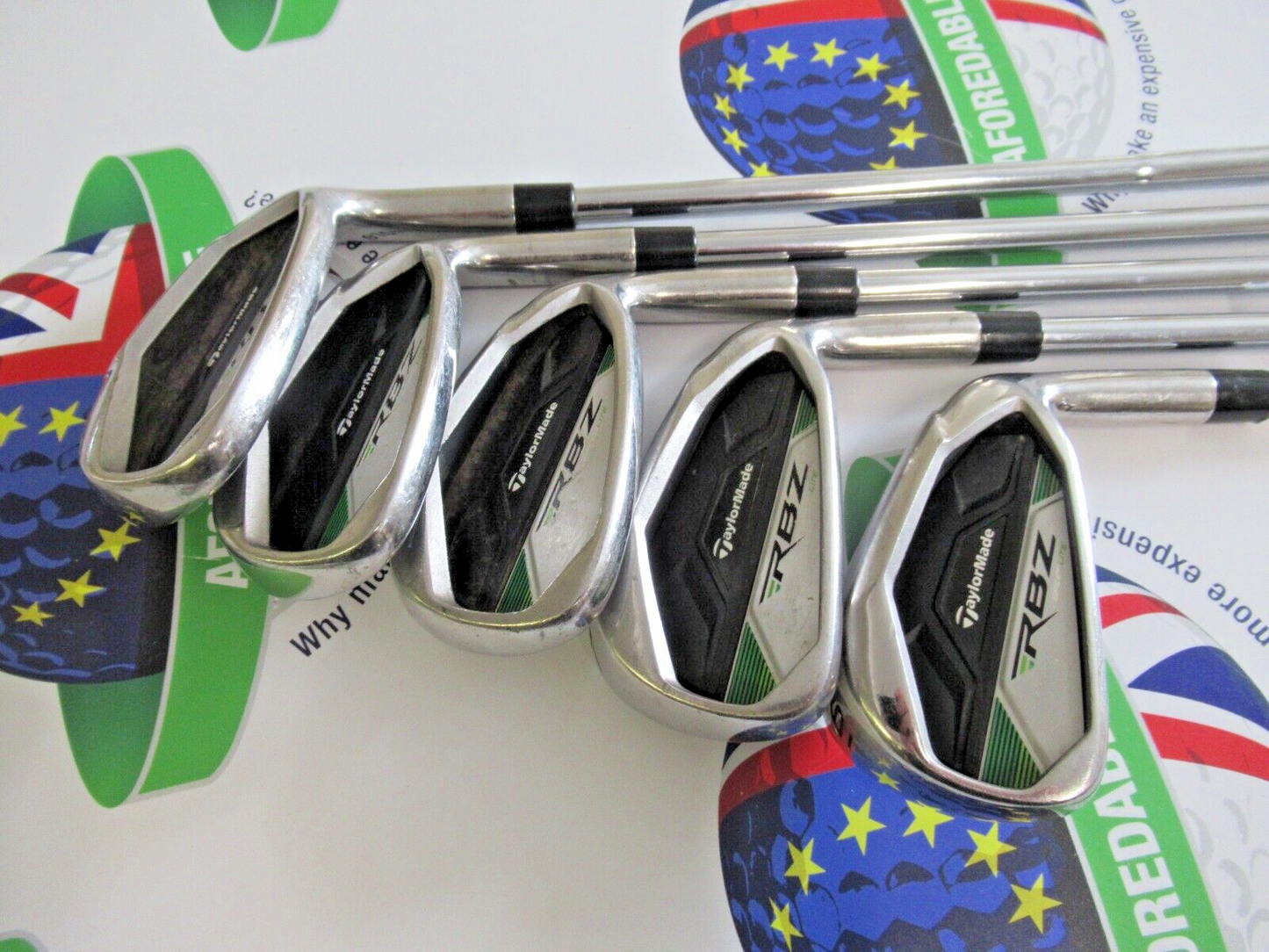 used taylormade rbz iron set 6-pw steel shafts regular flex