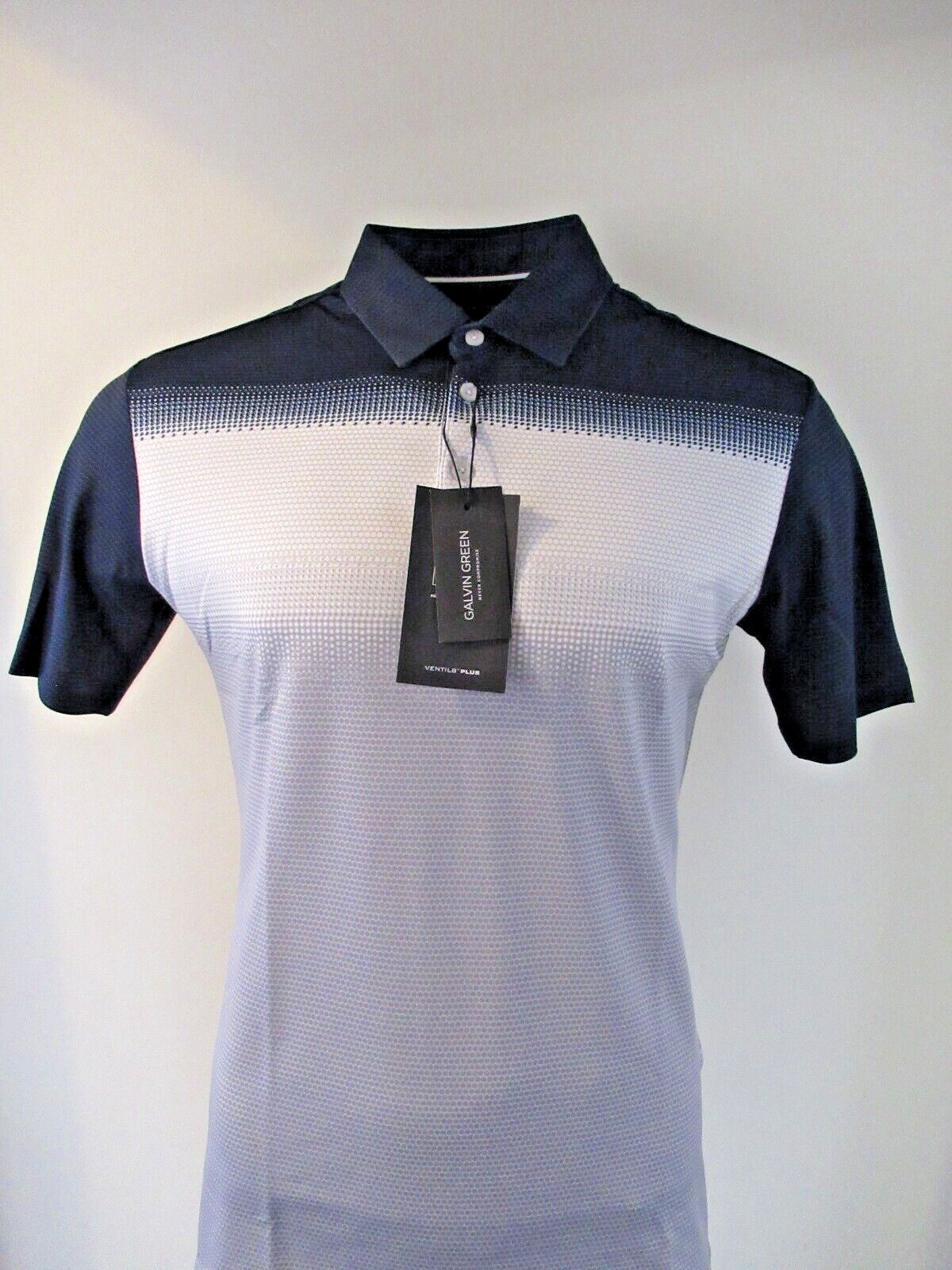 galvin green mo ventil8 plus polo shirt cool grey/white/navy uk size xxl