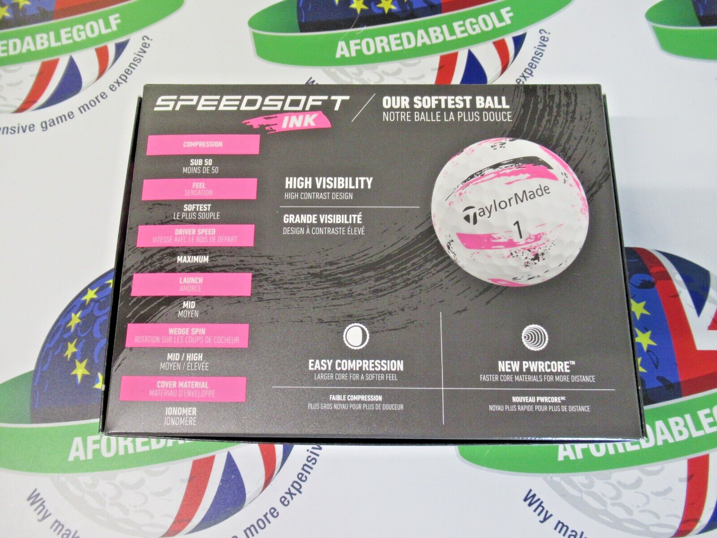 new 1 dozen taylormade speed soft ink pink golf balls