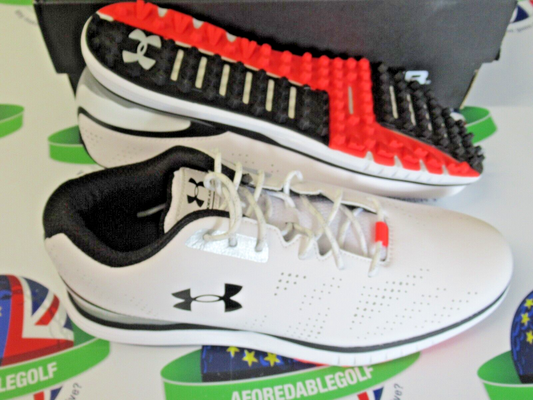 under armour glide sl e waterproof golf shoes white/silver uk size 8