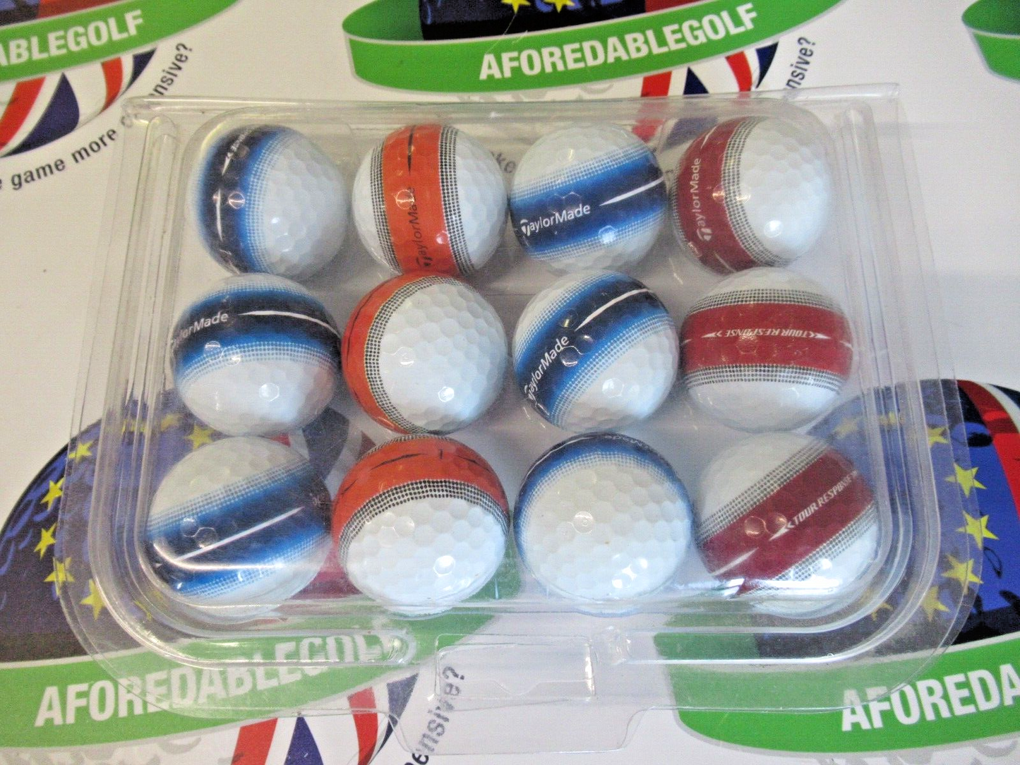 12 taylormade tour response stripe mixed golf balls pearl/pearl 1 grade