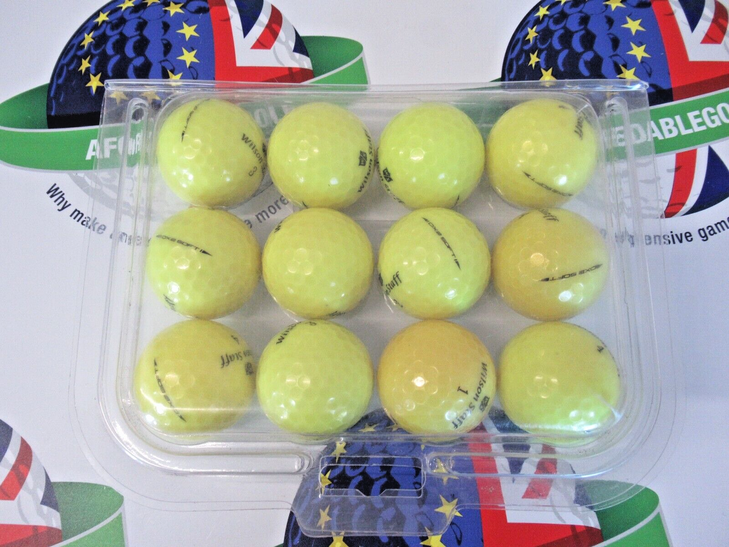 12 wilson staff dx2 soft optic yellow golf balls pearl/pearl 1 grade