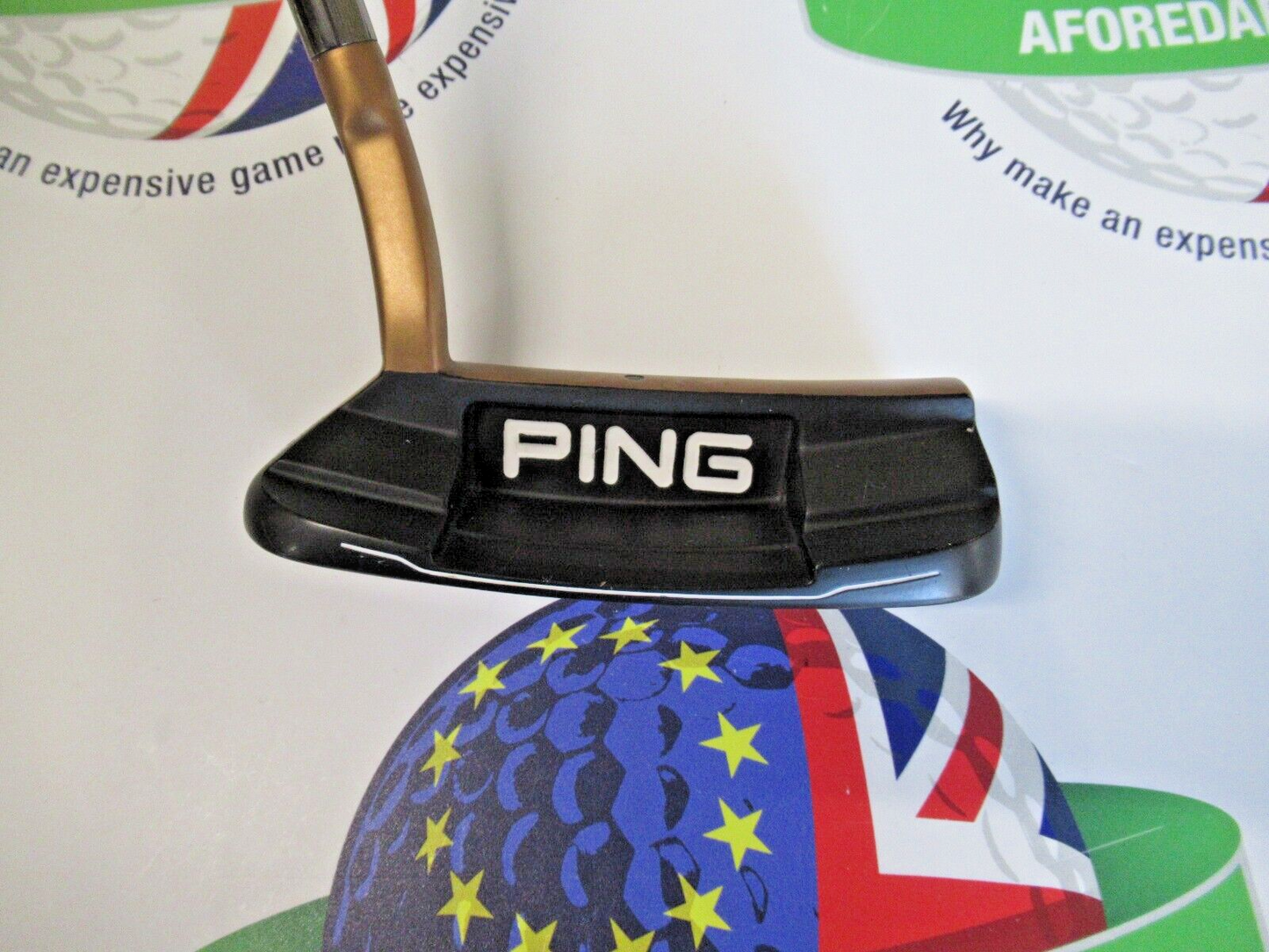 used ping heppler zb3 copper black dot 34" putter & headcover