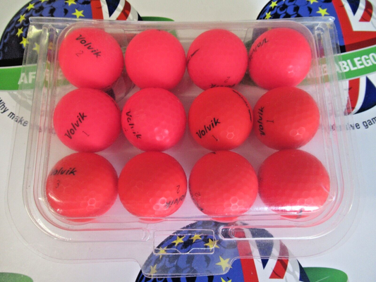 12 volvik vimat red matte finish golf balls pearl/pearl 1 grade