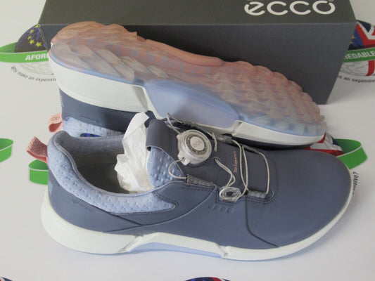 ecco womens golf biom h4 boa golf shoes misty/even tide uk size 7.5