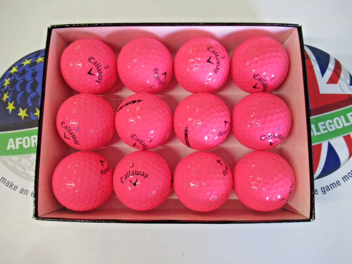 12 callaway reva optic pink golf balls pearl/pearl 1 grade