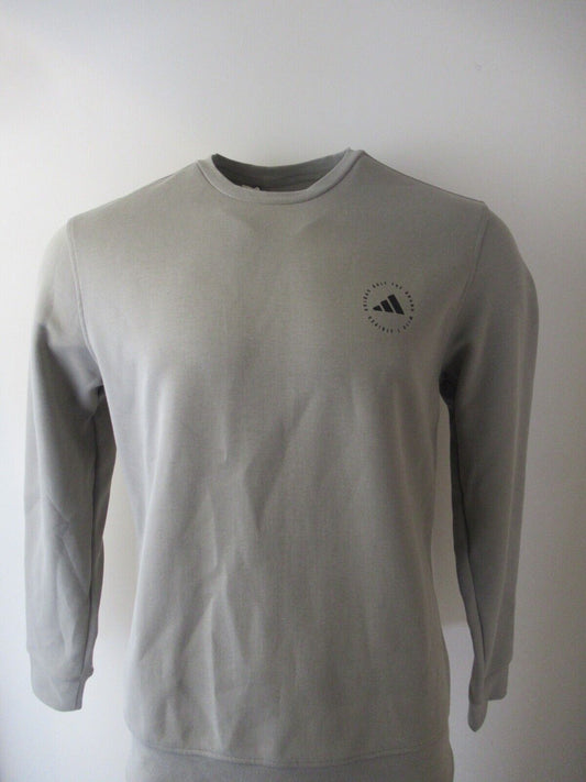 adidas golf core crew neck sweater silver pebble uk size medium