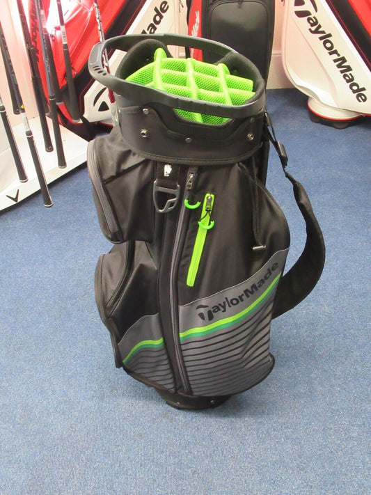 used taylormade rbz 14 way divider cart bag black/lime/grey includes rain hood