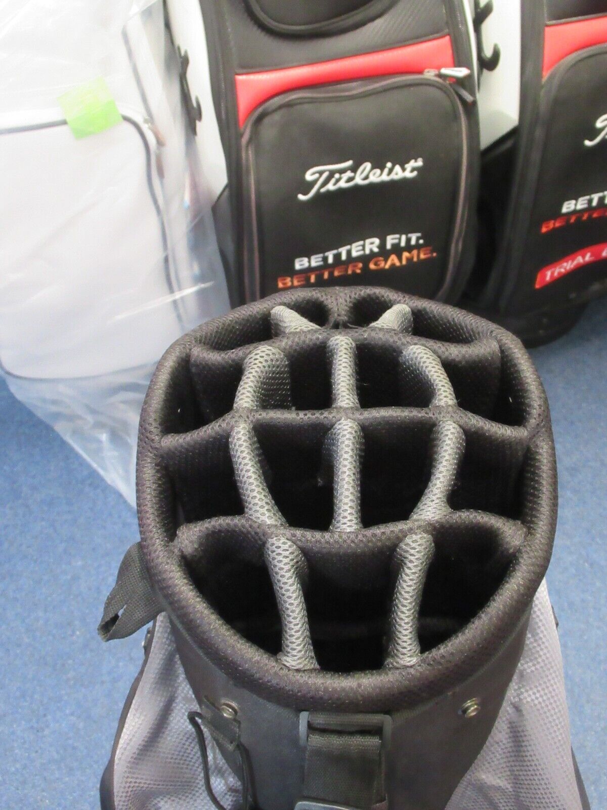 used callaway x series 14 way black/white/grey cart bag