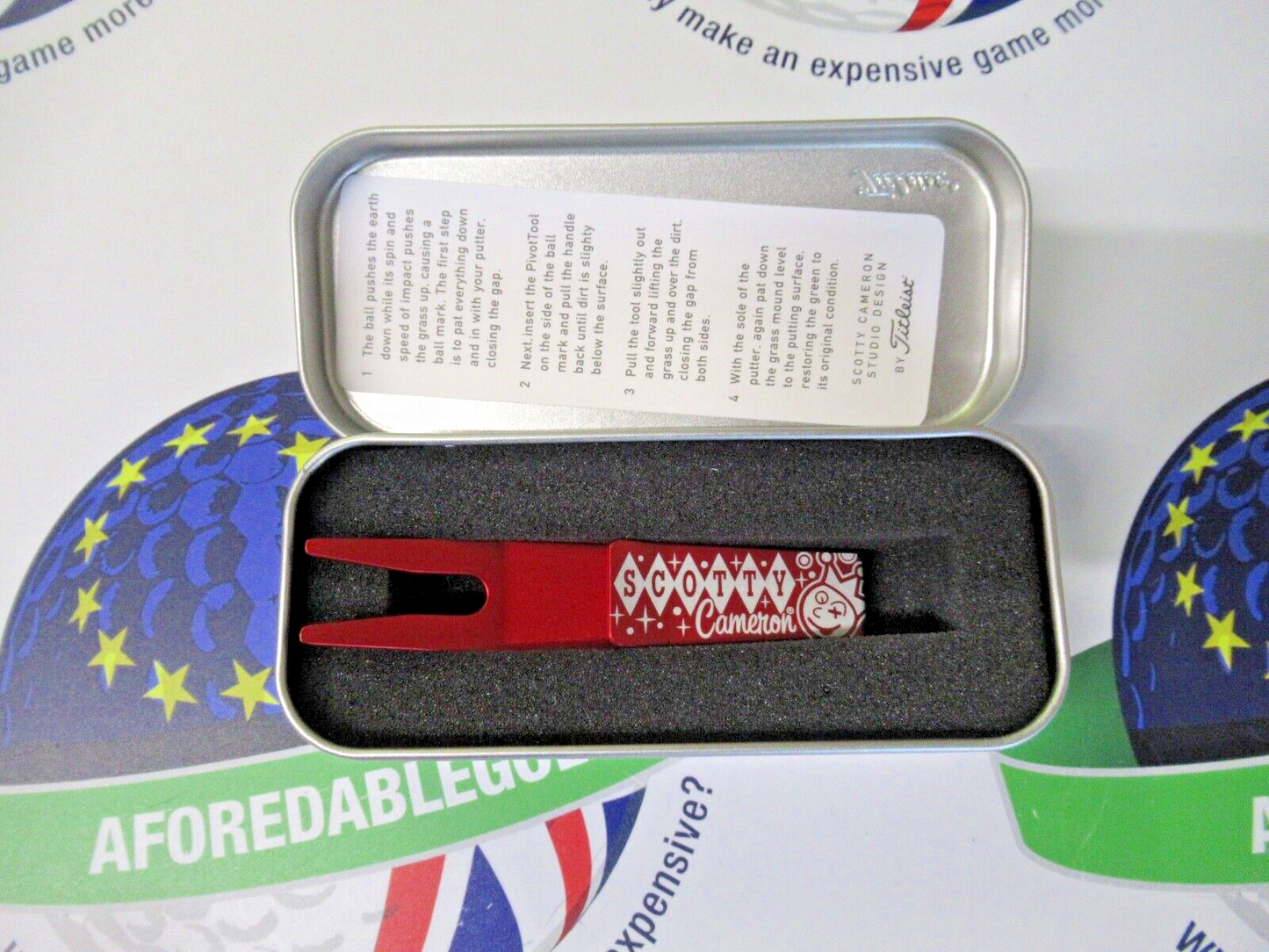 titleist scotty cameron jackpot johnny red pivot tool in presentation tin