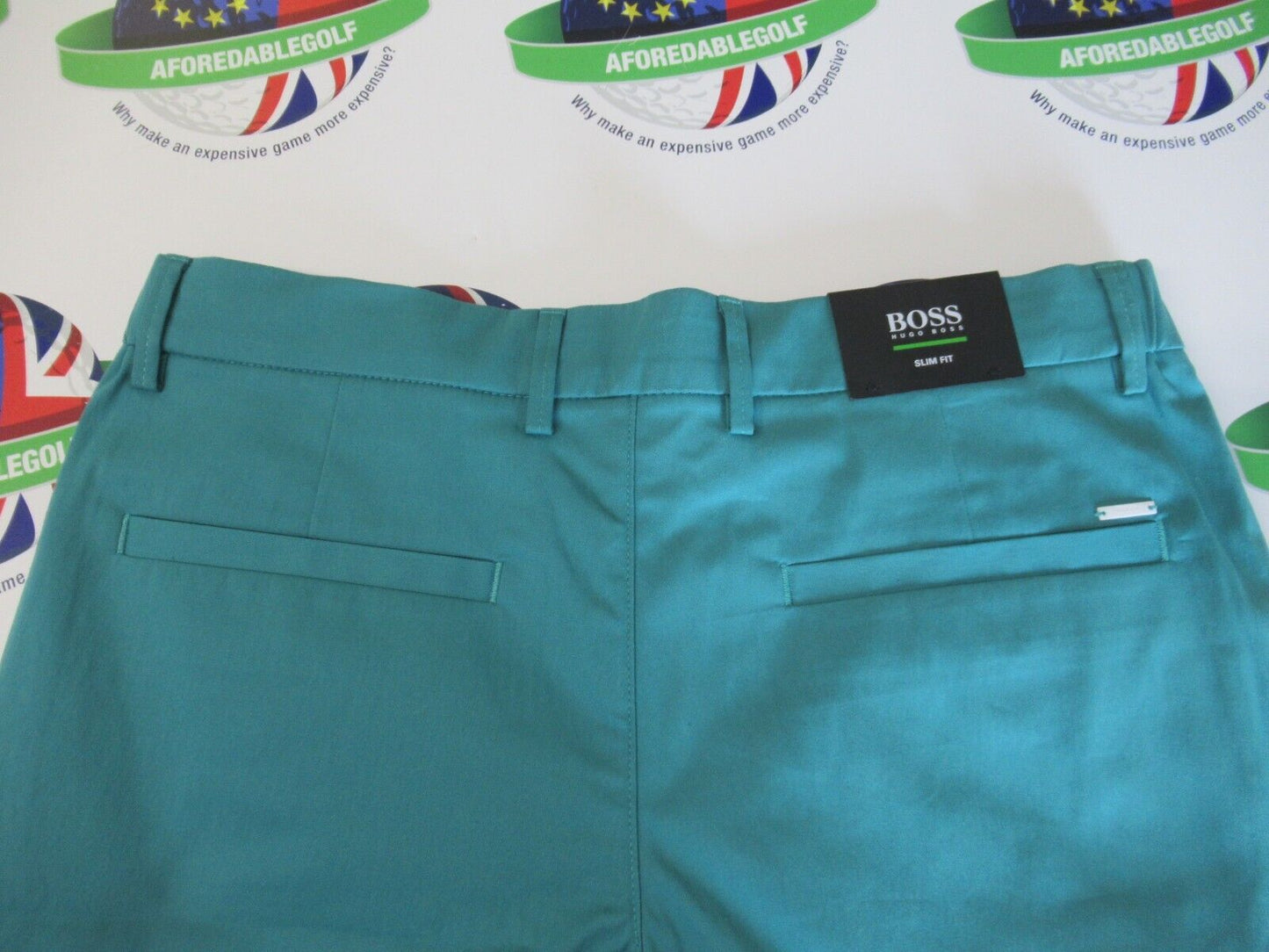 hugo boss golf athleisure comfort cotton shorts turquoise/aqua uk waist 32"