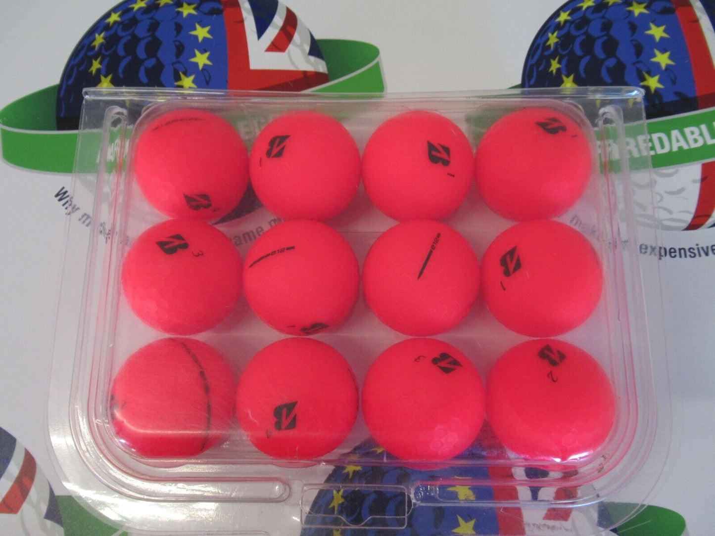 12 bridgestone e12/e12 soft red matte golf balls pearl/pearl 1 grade