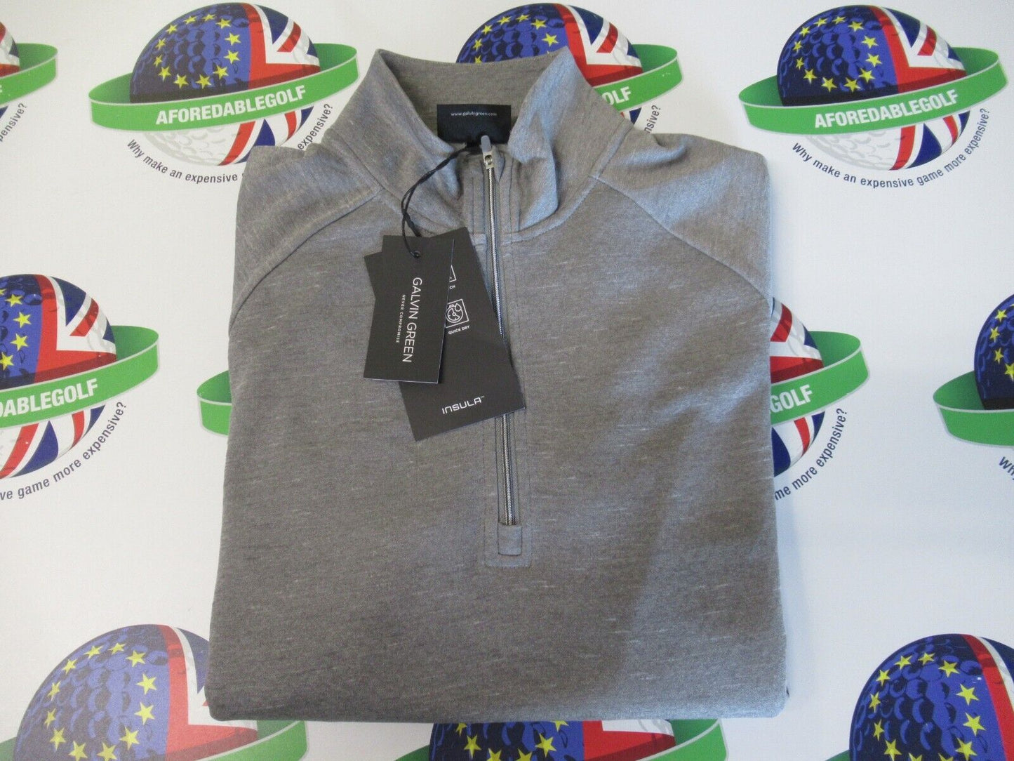 galvin green ladies diora 1/2 zip insula pullover grey melange uk size medium