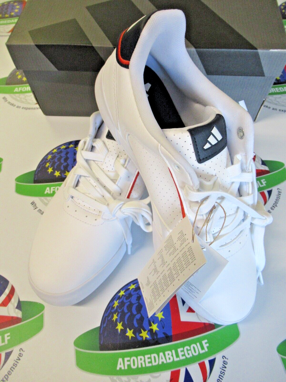 adidas retrocross white/navy/red waterproof golf shoes uk size 7.5 wide