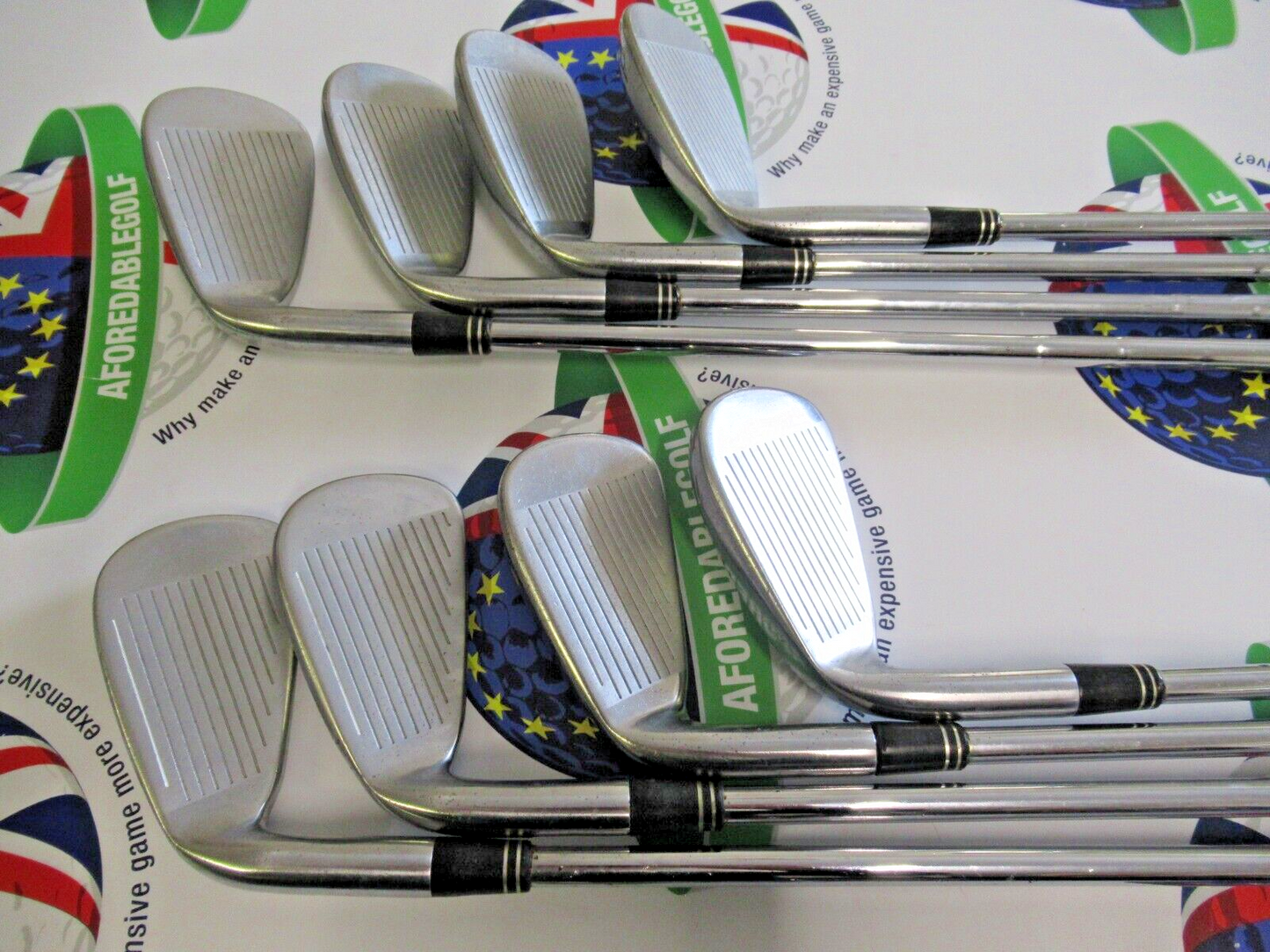 used taylormade tour burner iron set 4-pw + aw true temper steel shafts stiff