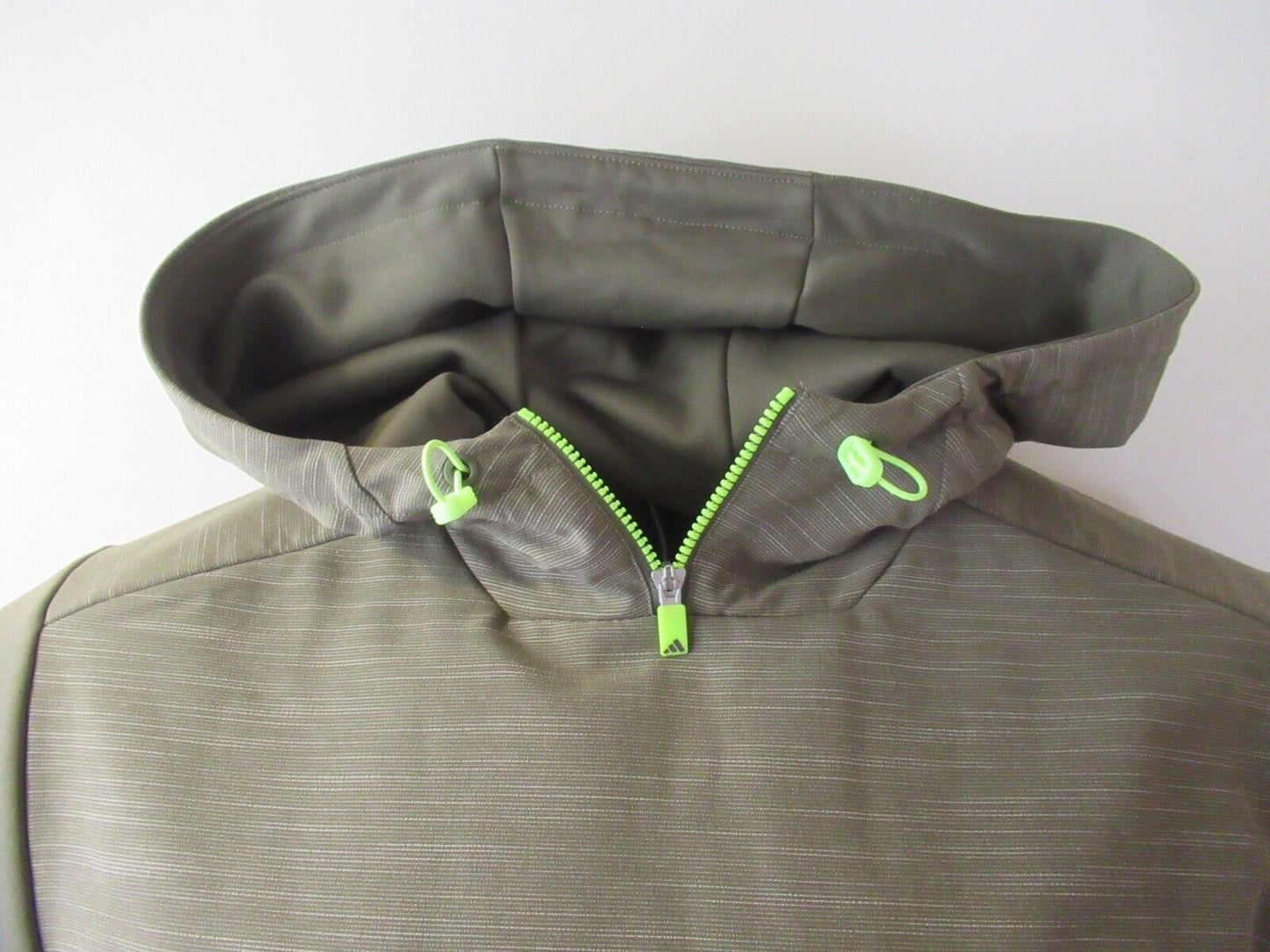 adidas golf texture hooded anorak olive green/yellow uk size small